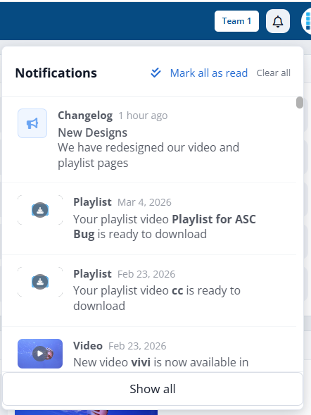 Redesigned notification panel — clearer hierarchy, distinct states, less noise
