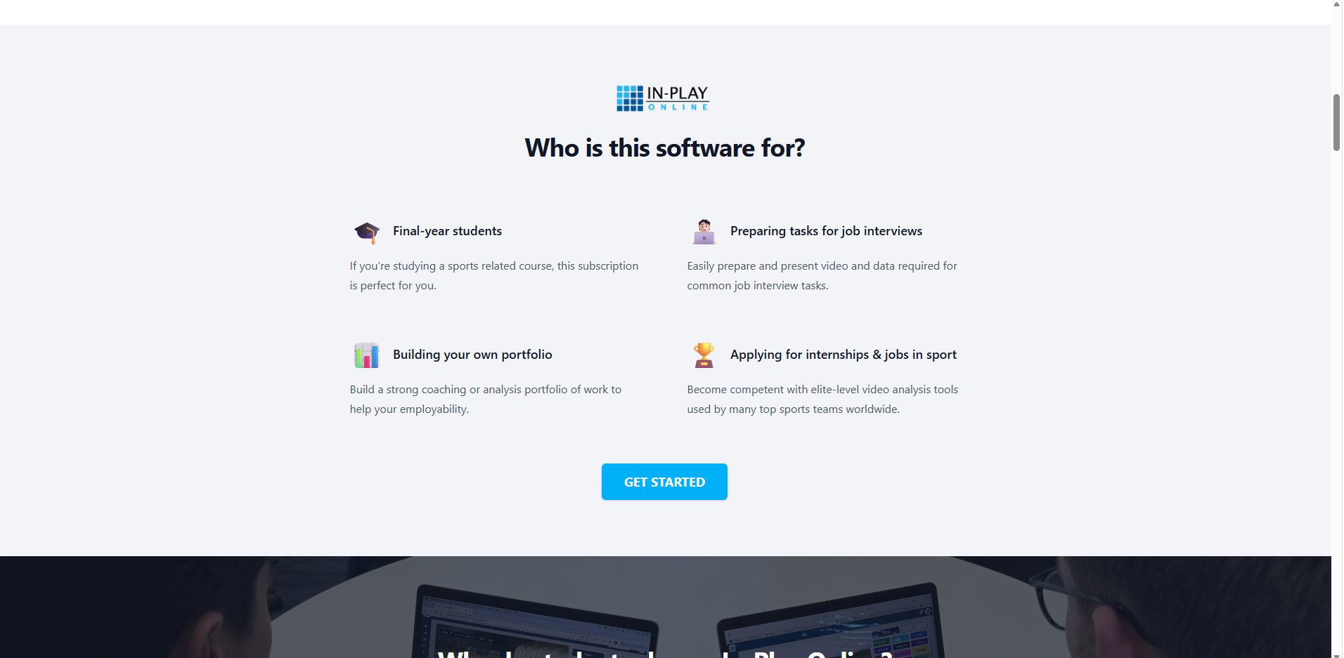 Secondary landing page composition for a focused audience