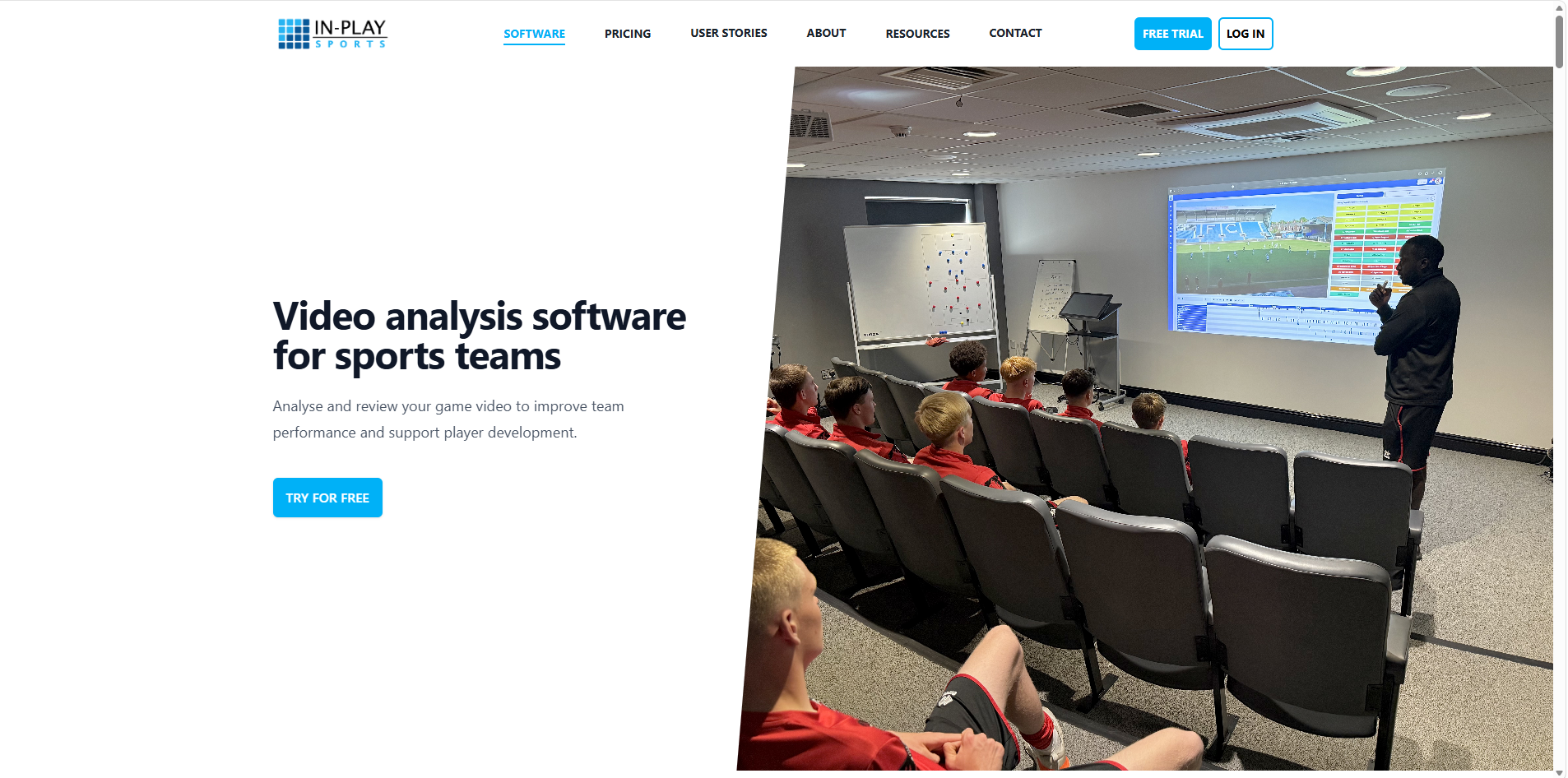 Software product hero — full-bleed product imagery and capability framing